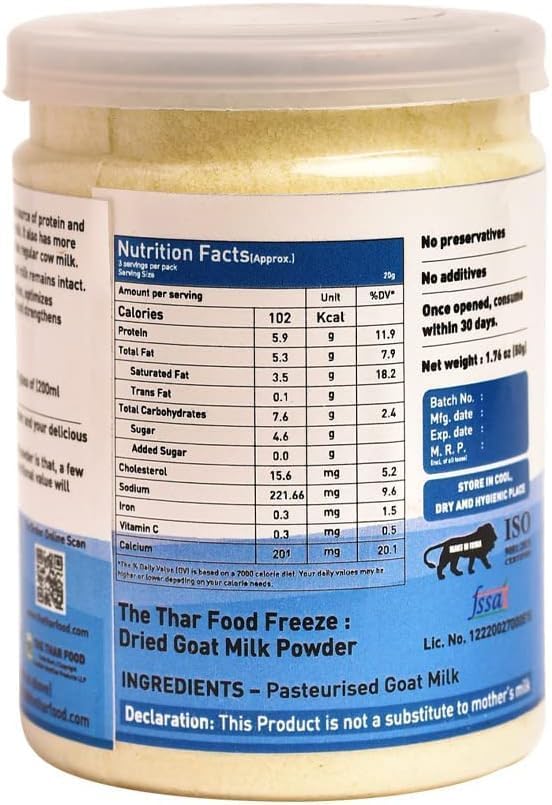 SPEC Pure & Natural Goat Milk Powder| Freeze Dried Everyday Milk Powder| Taste of Milk in Fresh Grounded Powder | 50G Milk Powder - Image 2